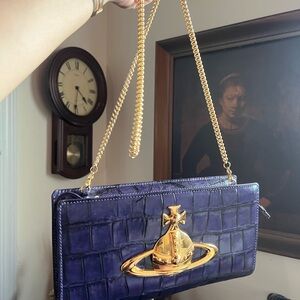 Vivienne Westwood Purple Croc-Embossed Bag